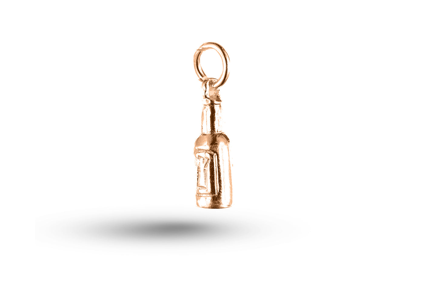 Luxury rose gold Bottle of Beer charm.