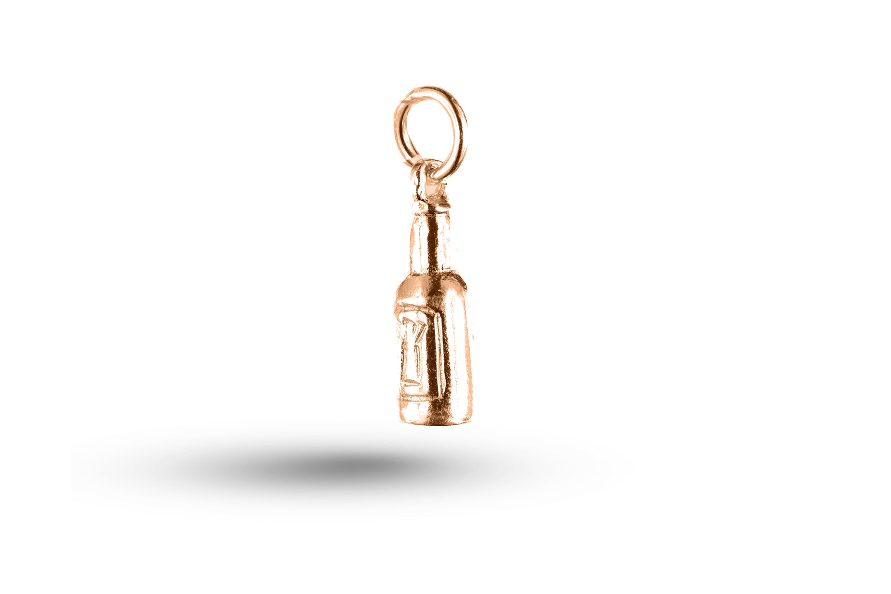 Luxury rose gold Bottle of Beer charm.
