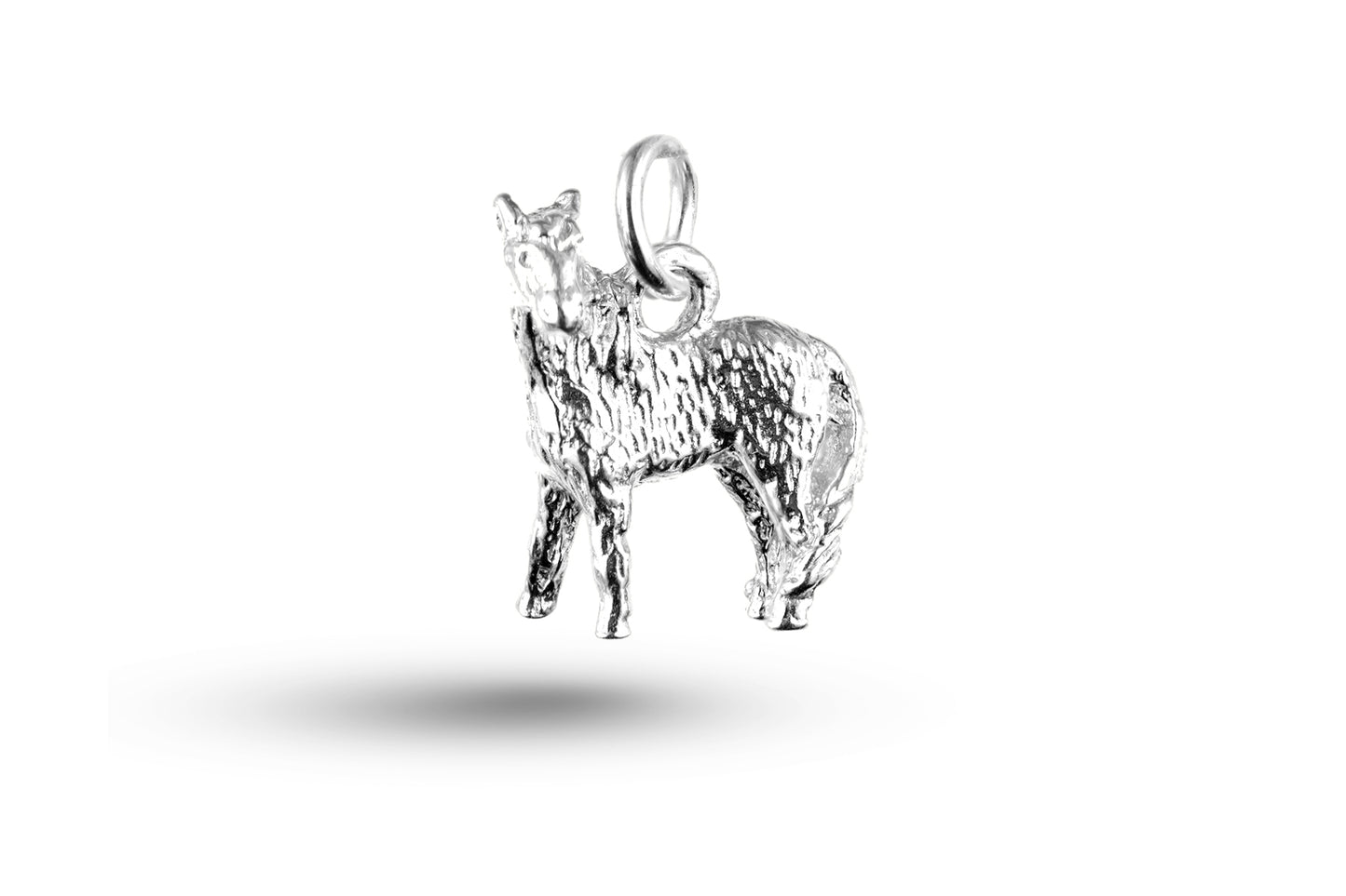 White gold Speckled Horse charm.