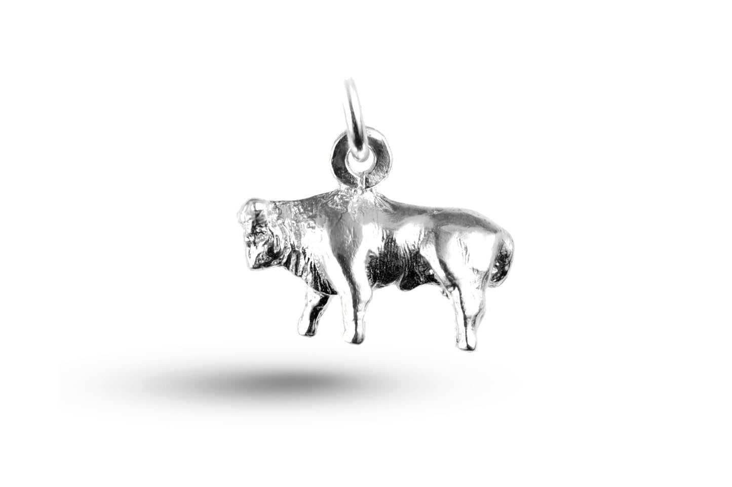 Luxury white gold Bulky Bull charm.