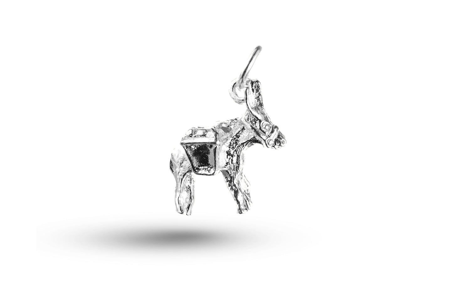 White gold Laden Donkey charm.