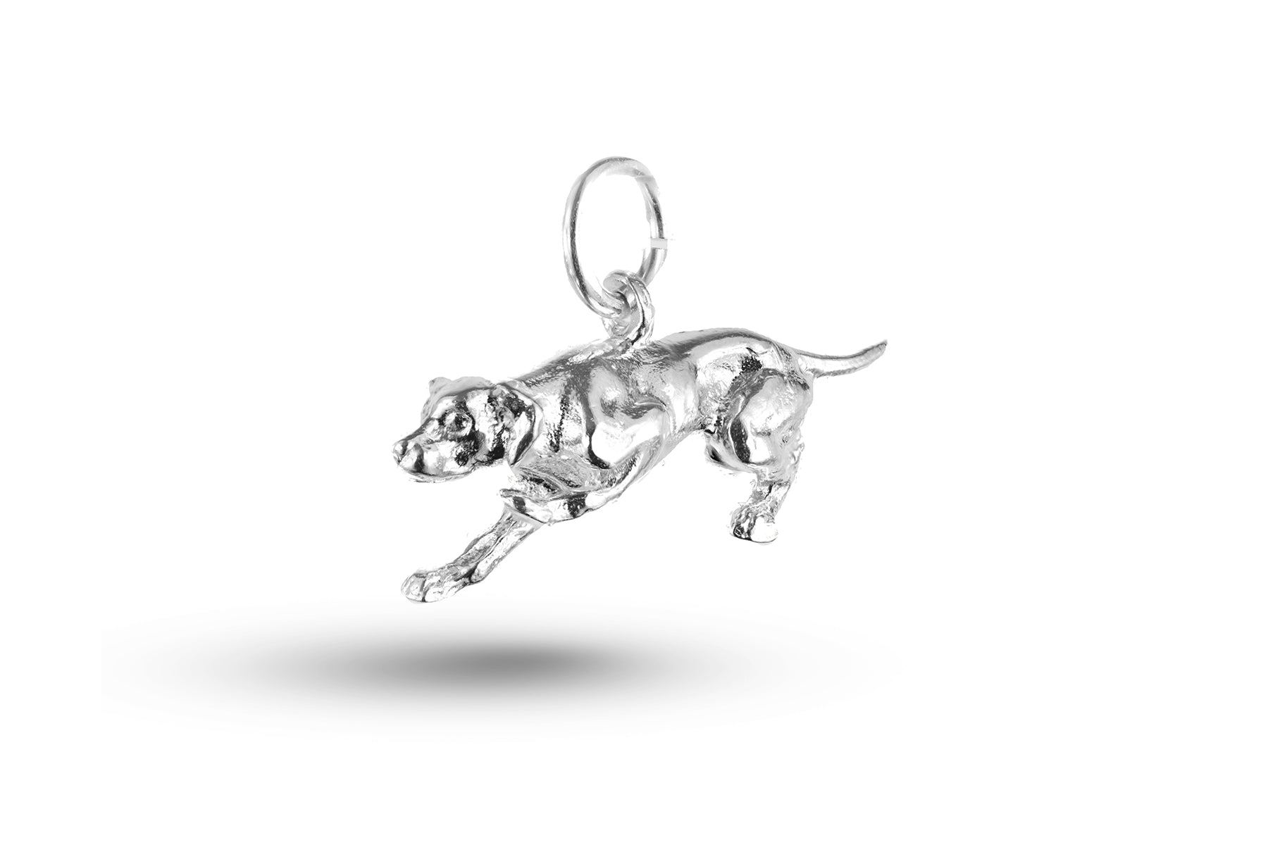 White gold Hunting Hound Dog charm.