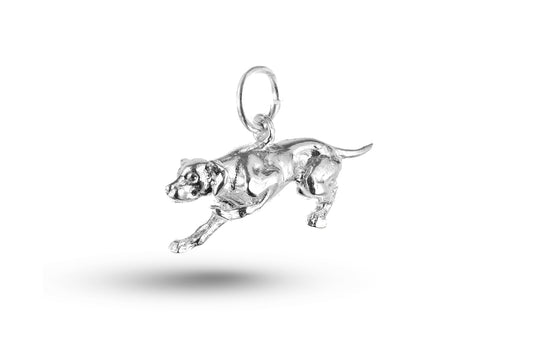 White gold Hunting Hound Dog charm.