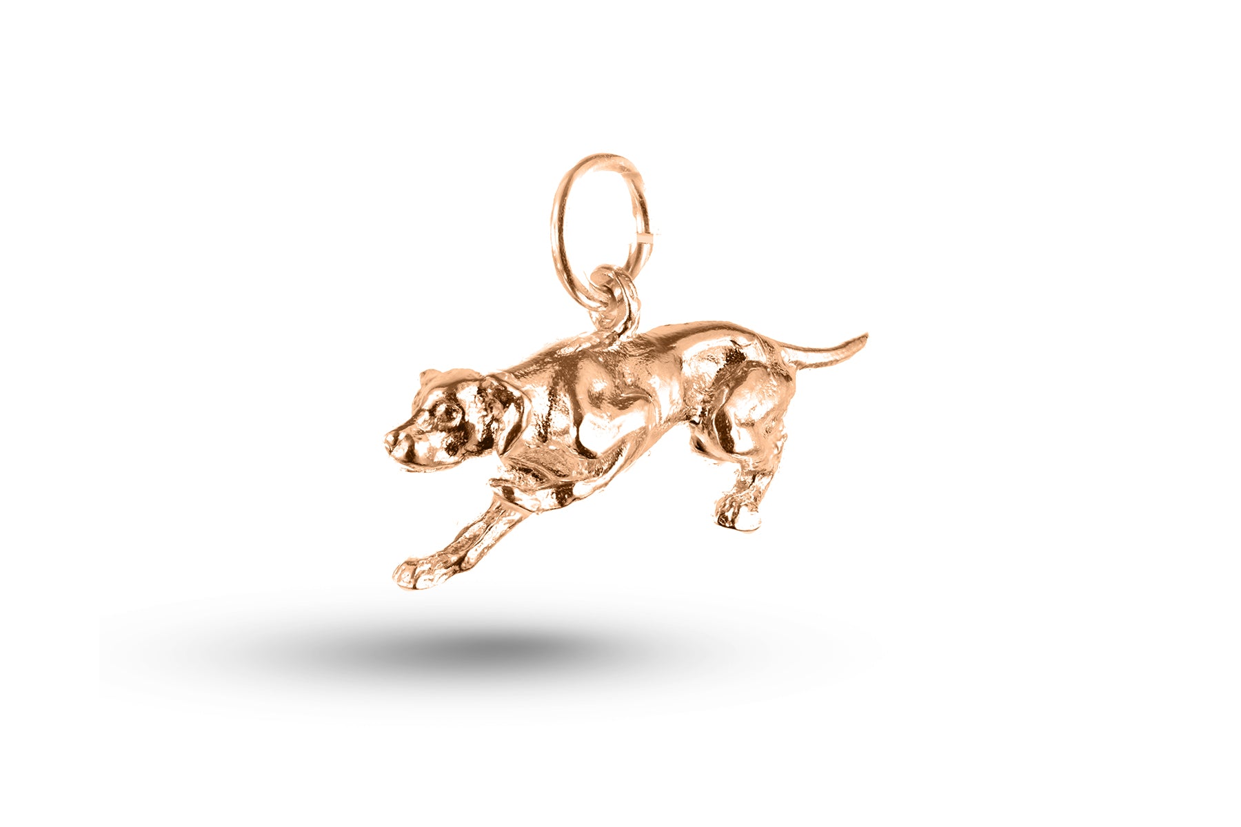 Rose gold Hunting Hound Dog charm.