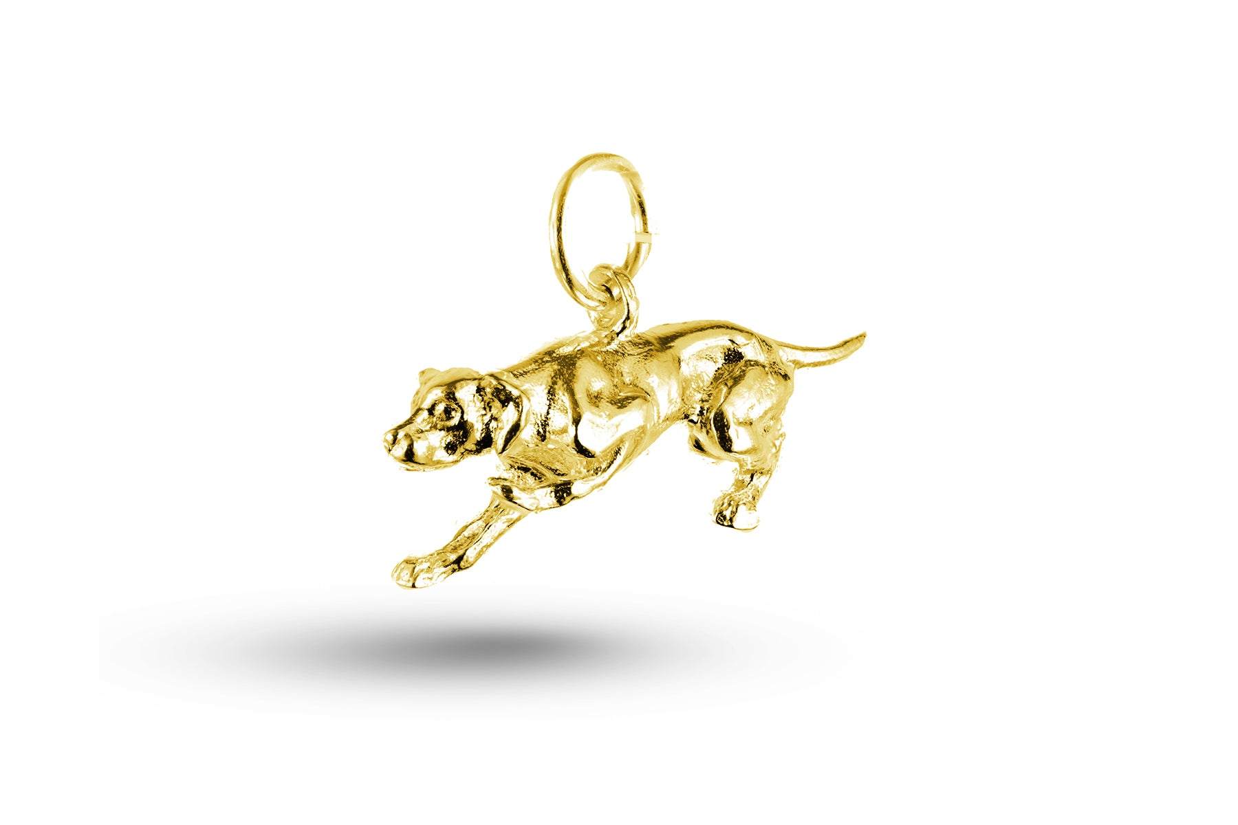 Yellow gold Hunting Hound Dog charm.