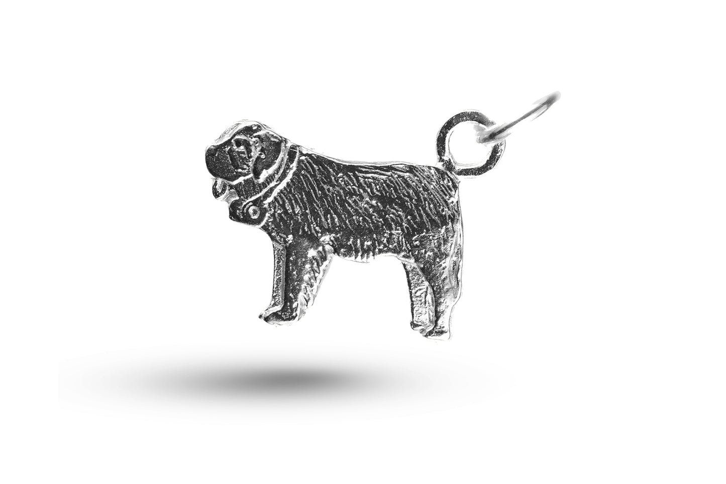 White gold St Bernard Dog charm.