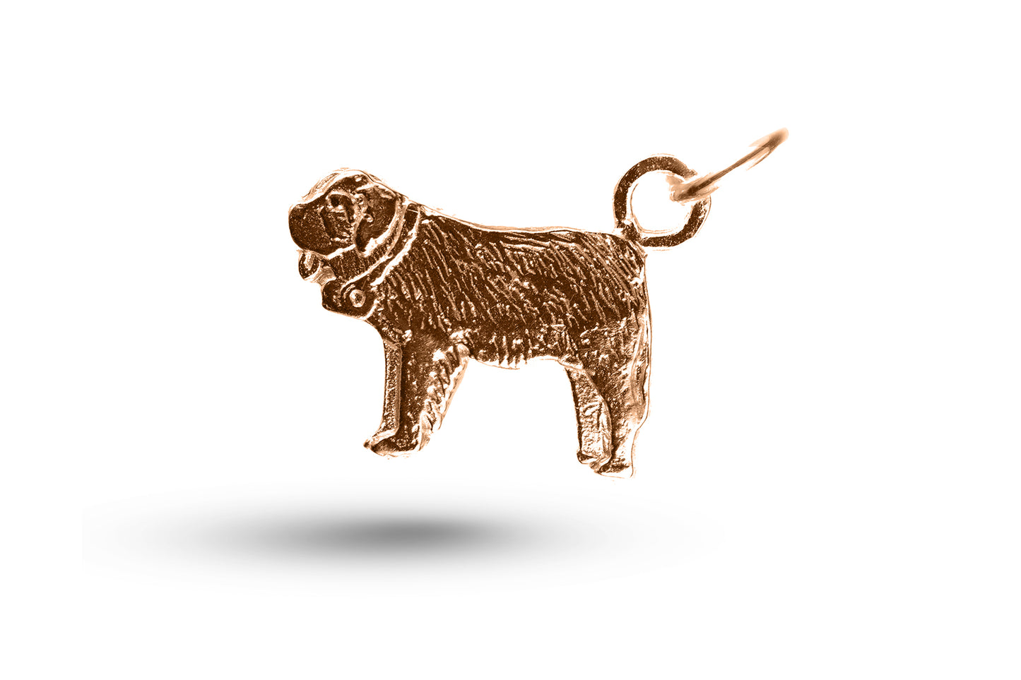 Rose gold St Bernard Dog charm.