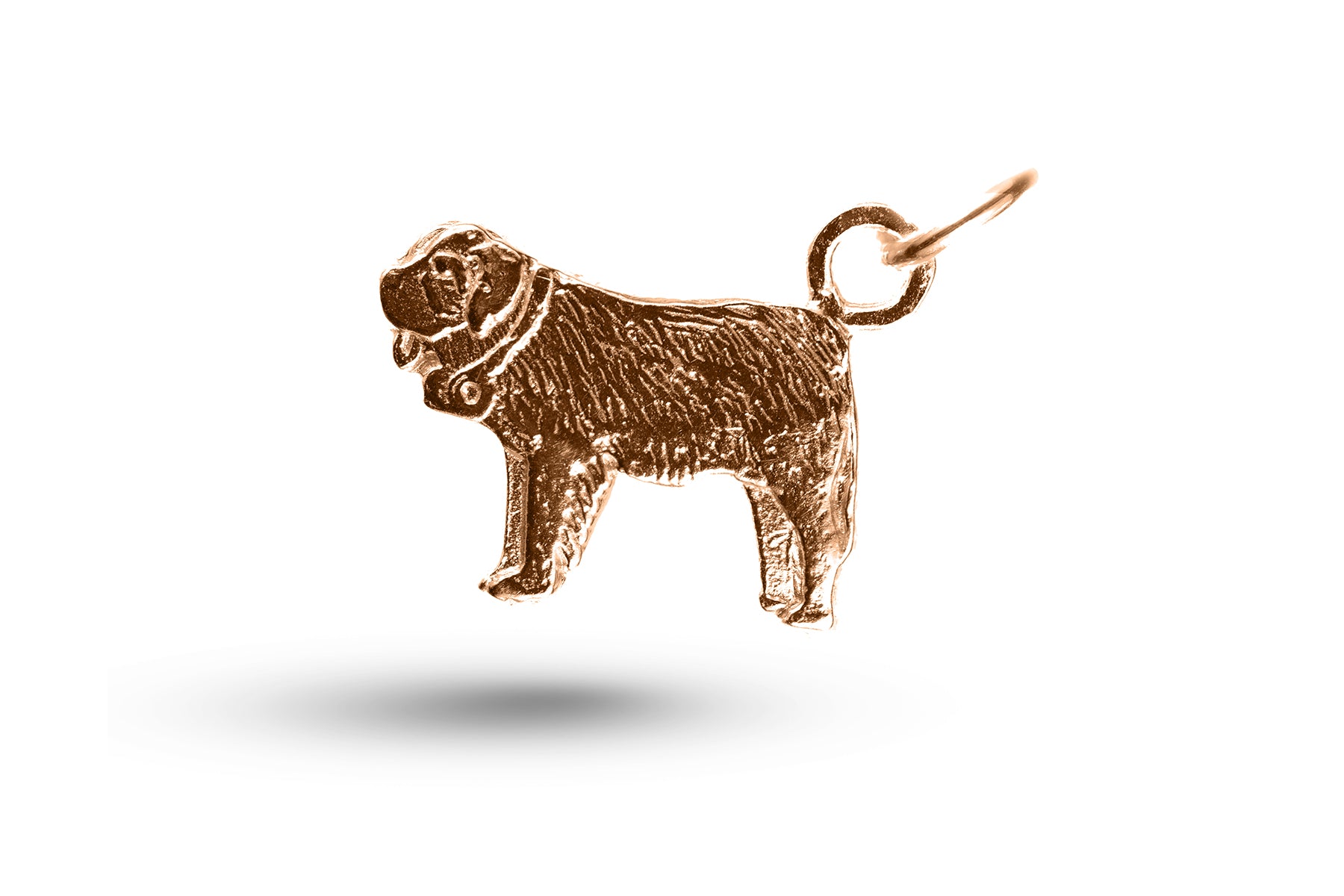 Rose gold St Bernard Dog charm.