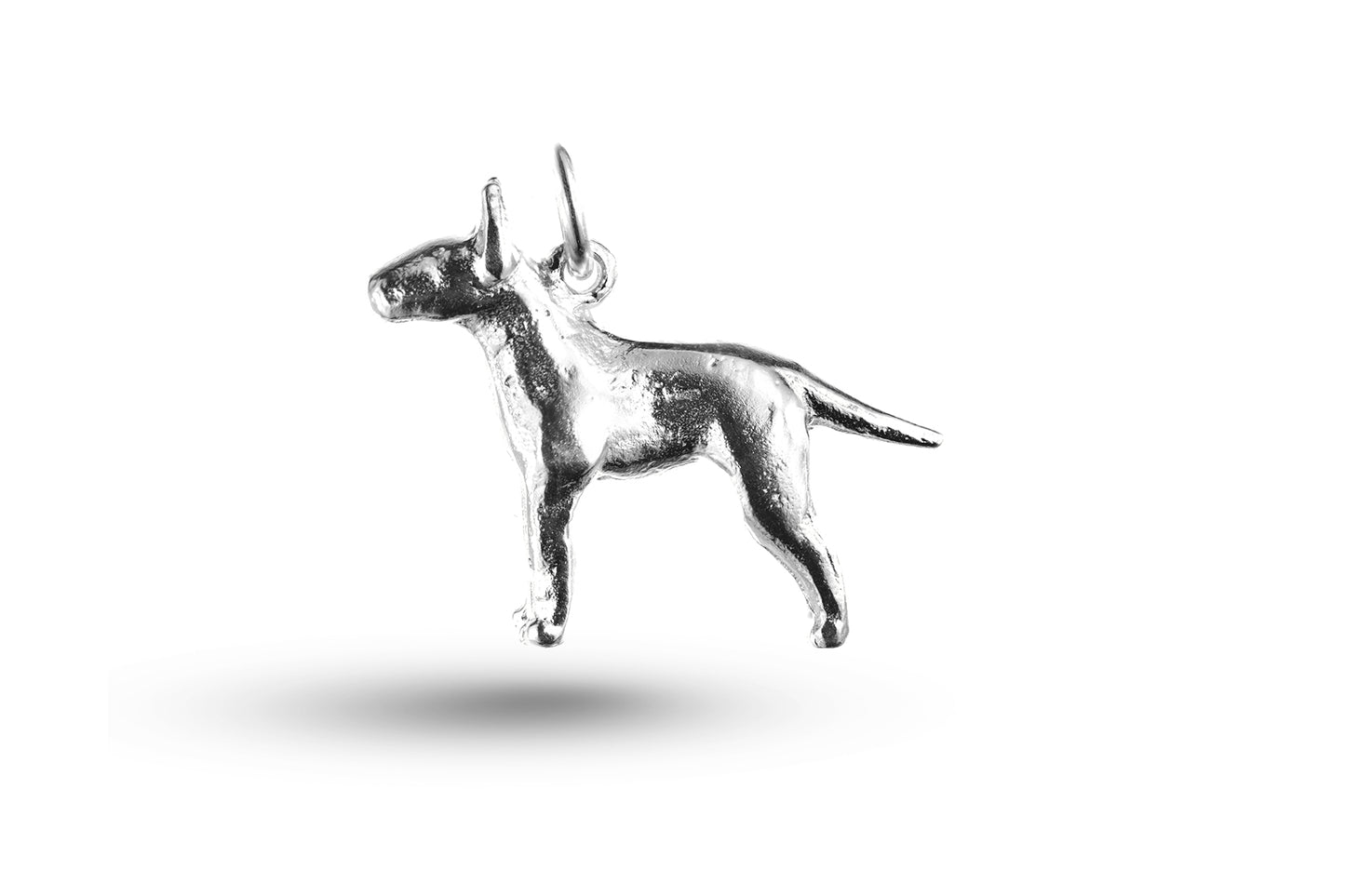 Luxury white gold Bull Terrier Dog charm.