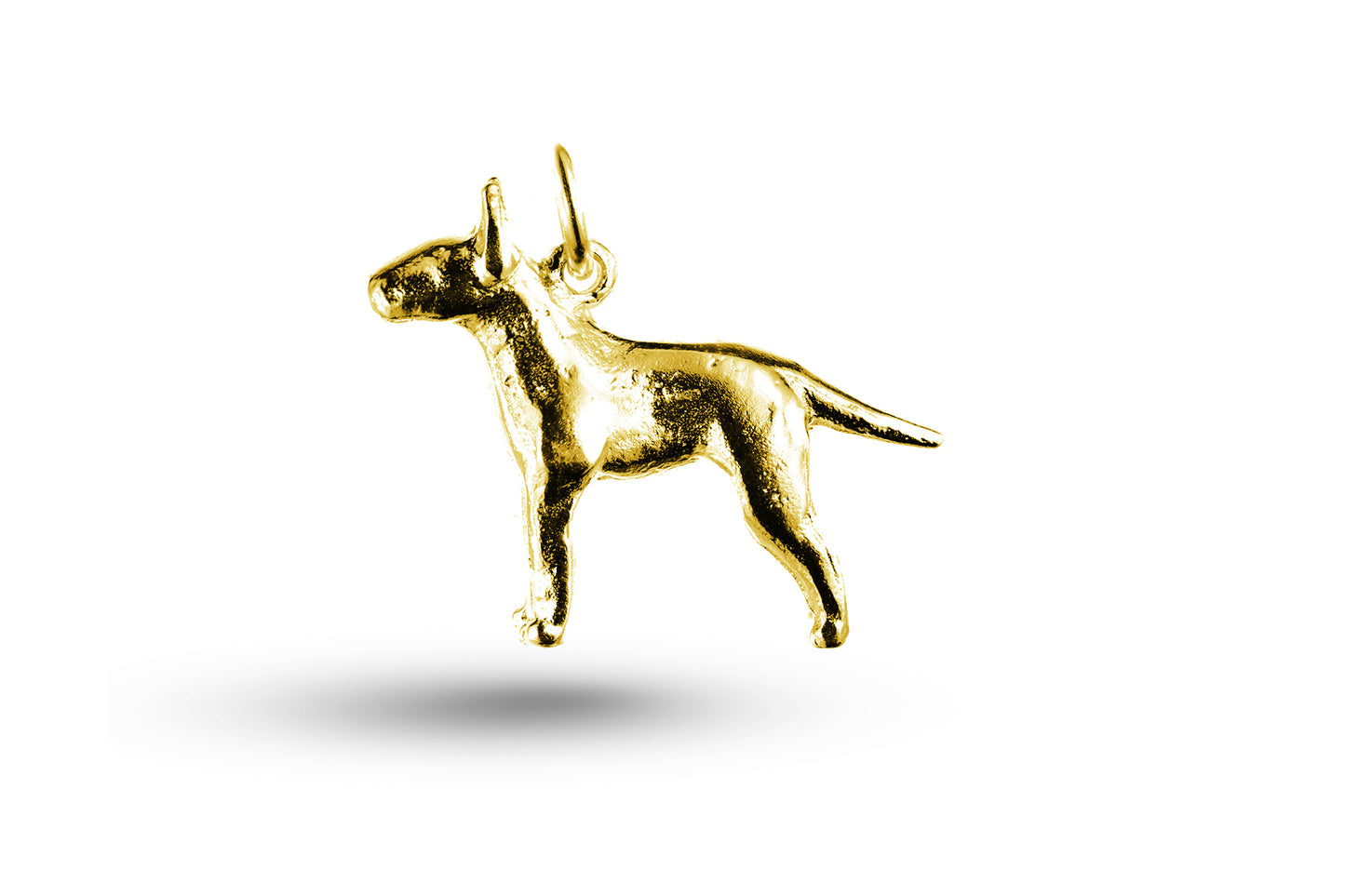 Luxury yellow gold Bull Terrier Dog charm.
