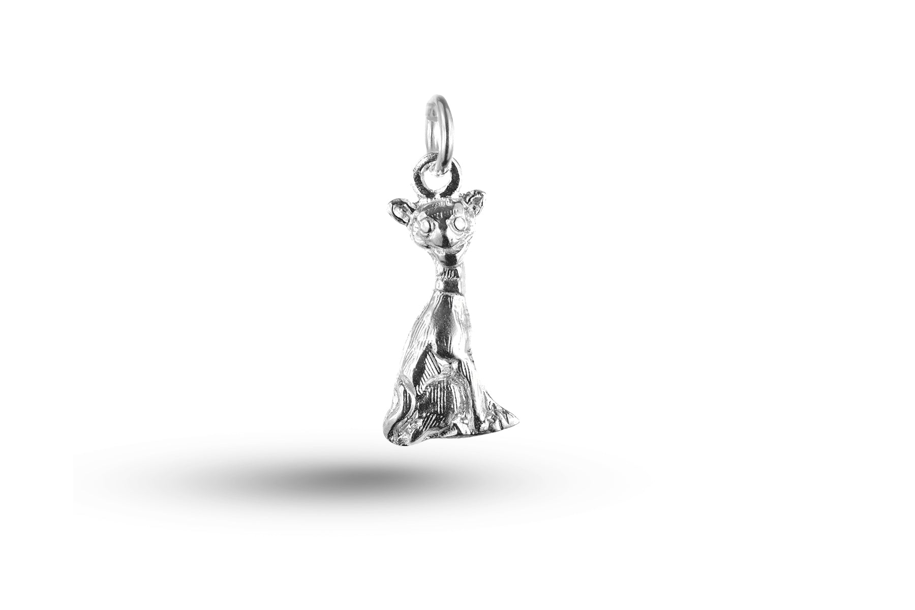 White gold Smiling Cat charm.