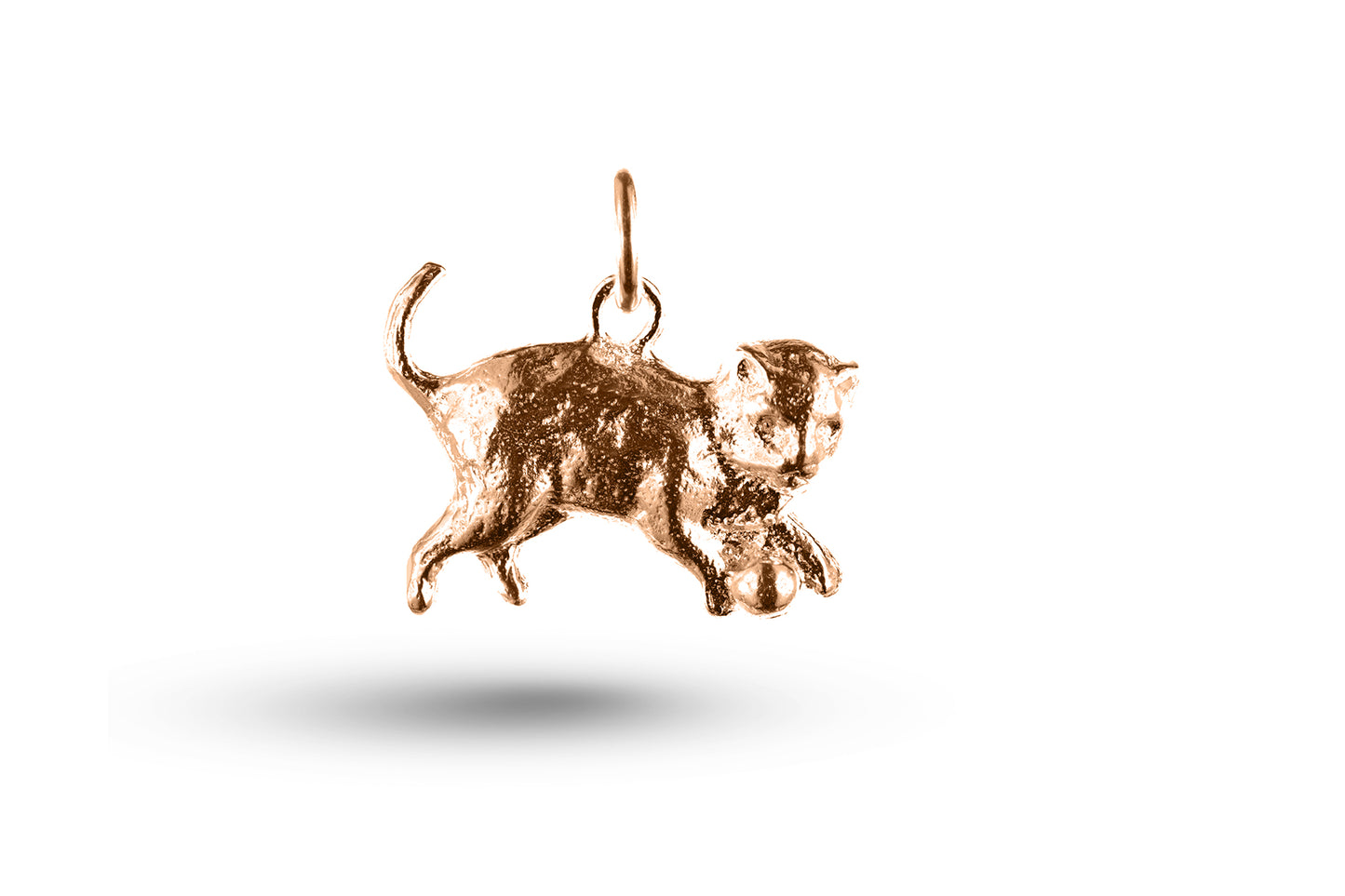 Luxury rose gold Cat and Ball charm.
