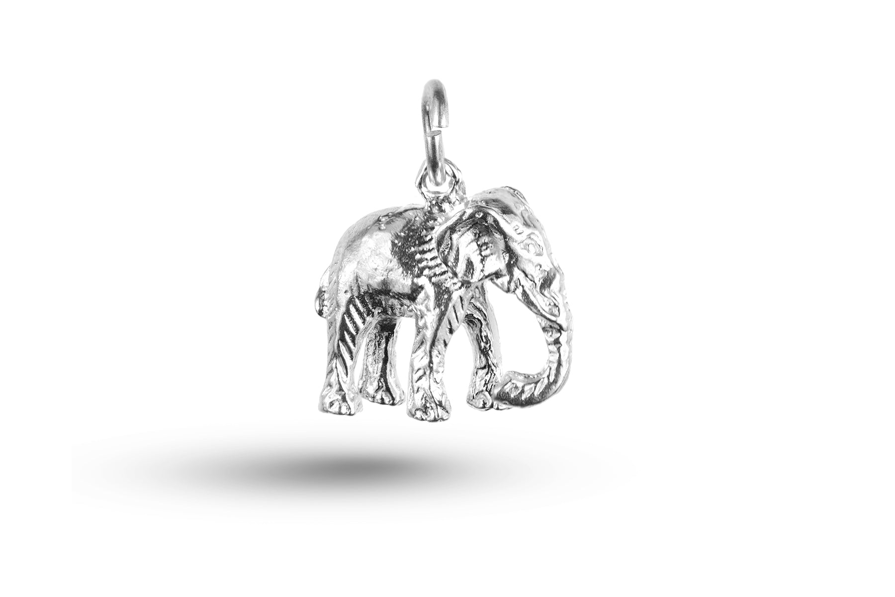 White gold Hairy Elephant charm.