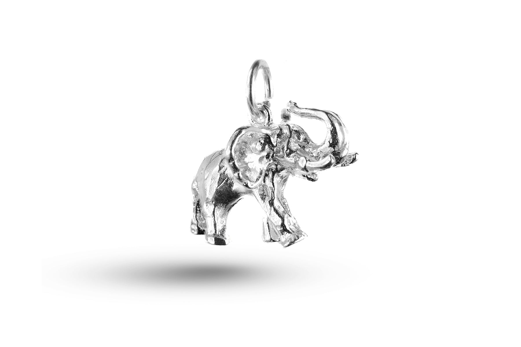 White gold Heavy Elephant charm.