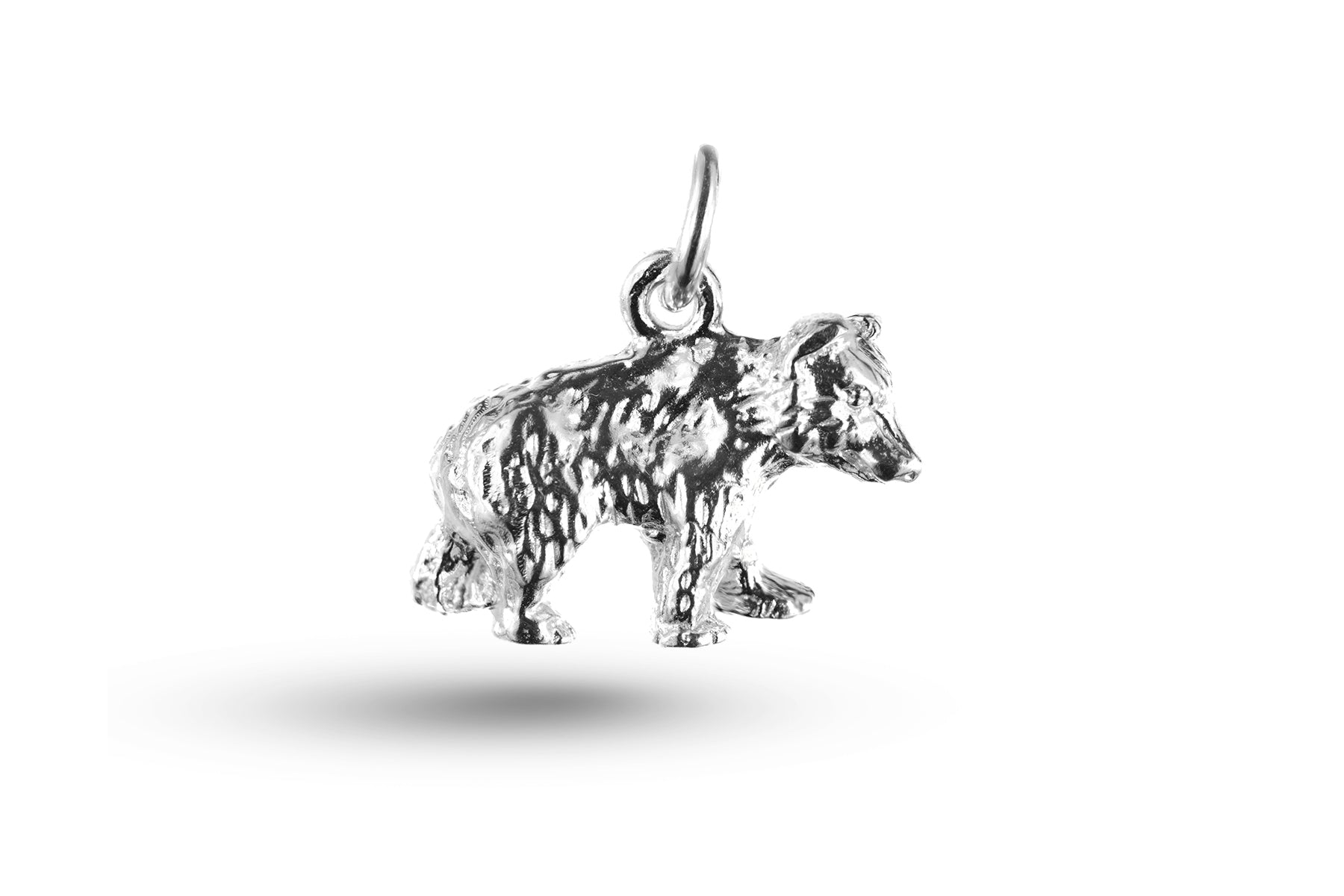Luxury white gold bear charm.