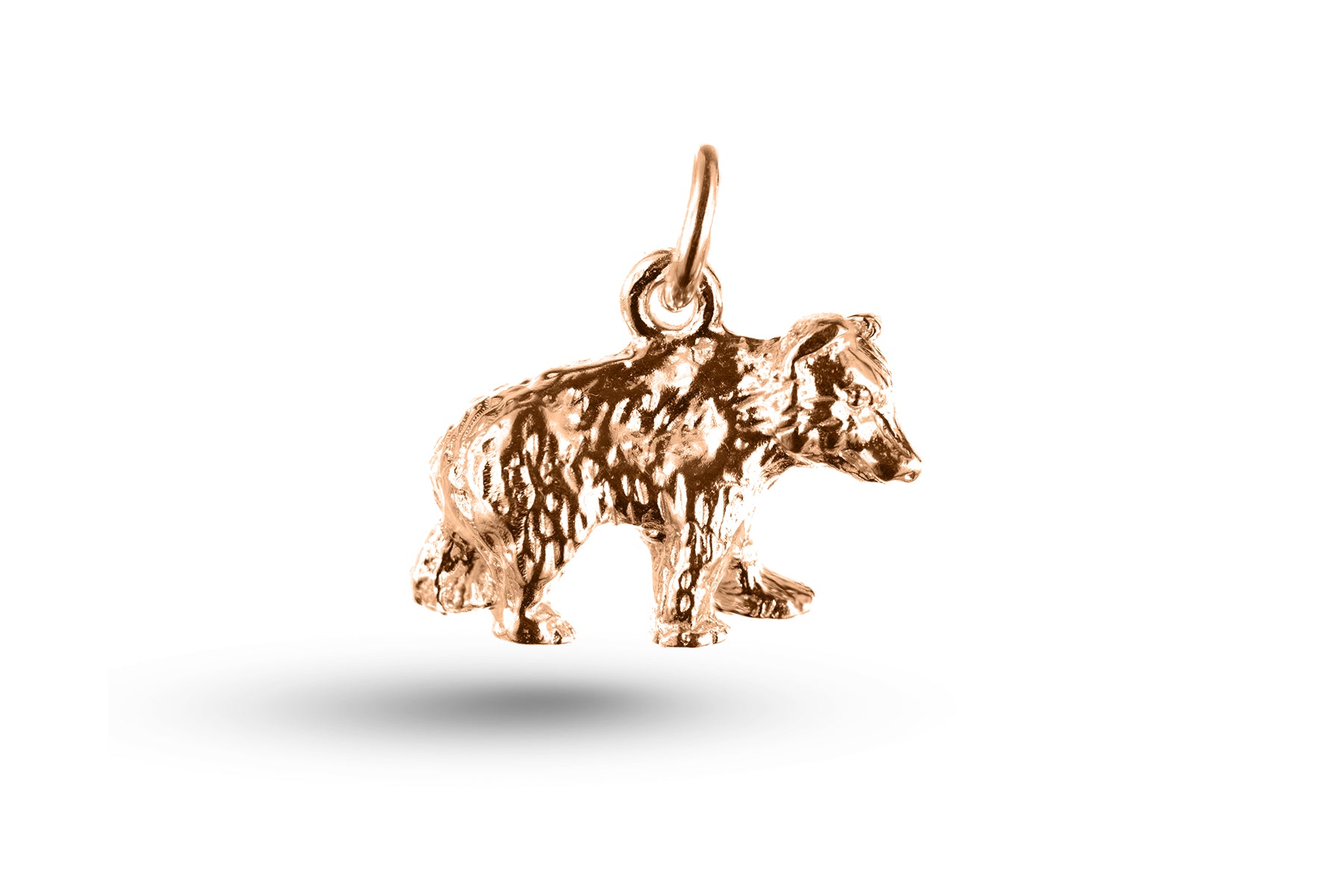 Luxury rose gold bear charm.
