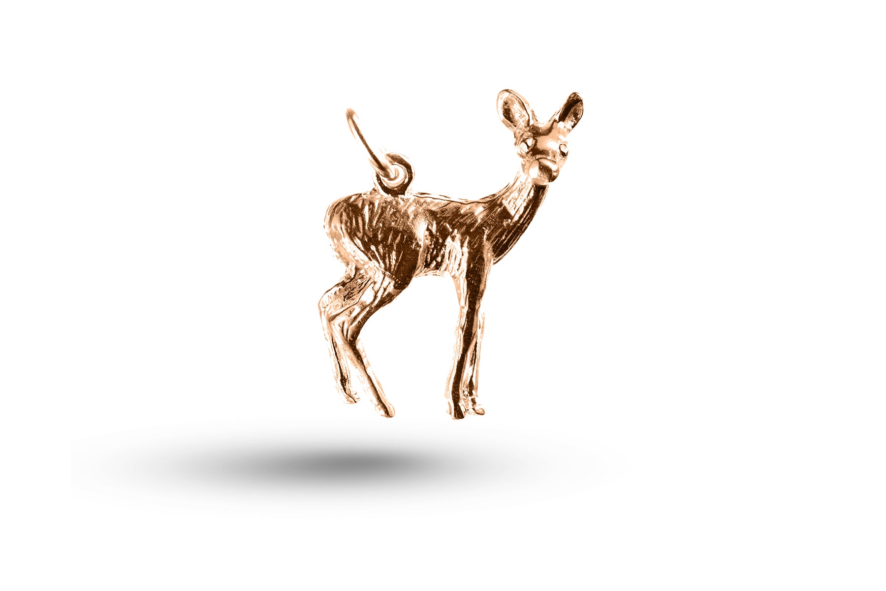 Rose gold Doe Deer charm.