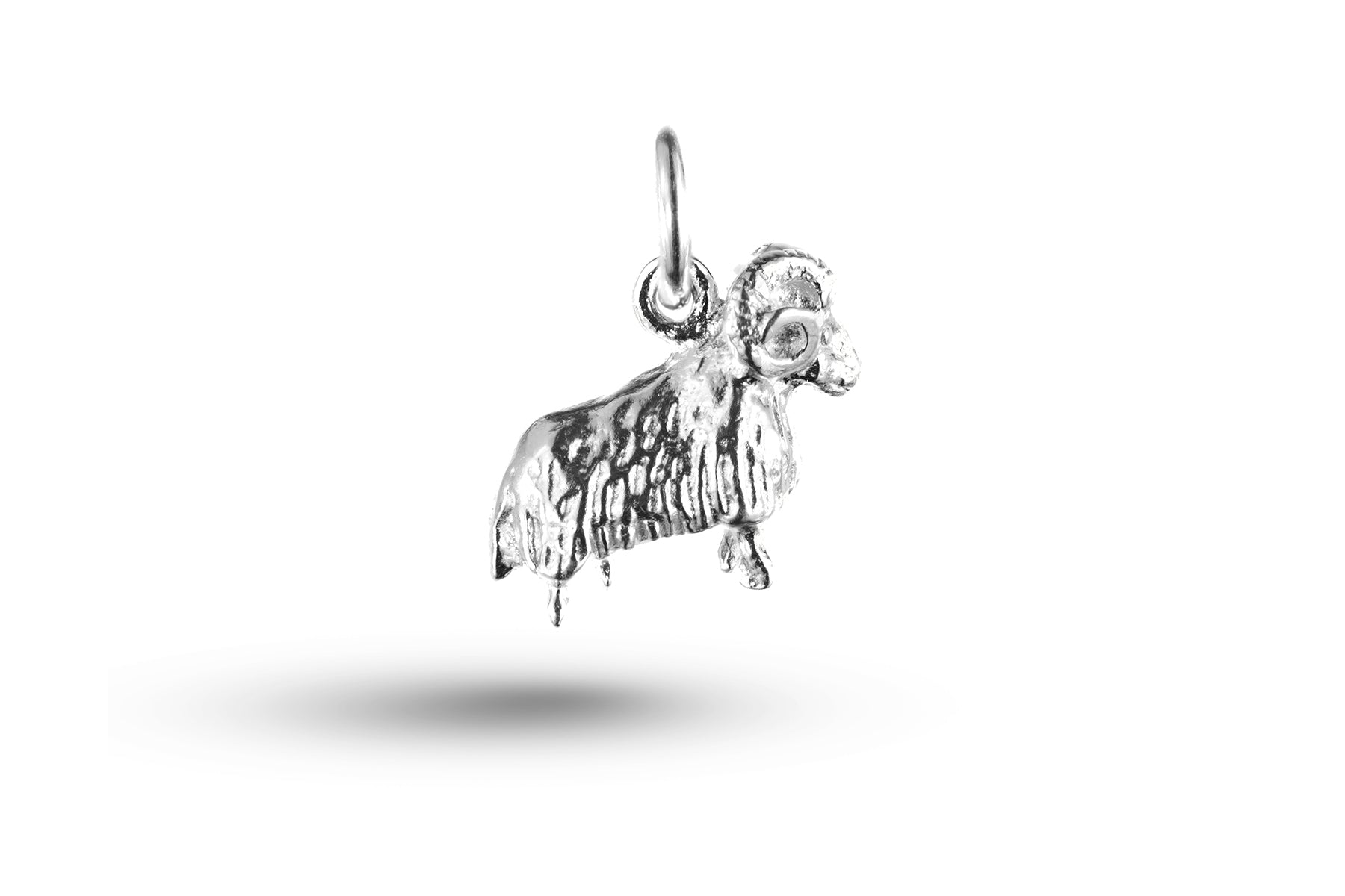Luxury white gold Aries ram charm.