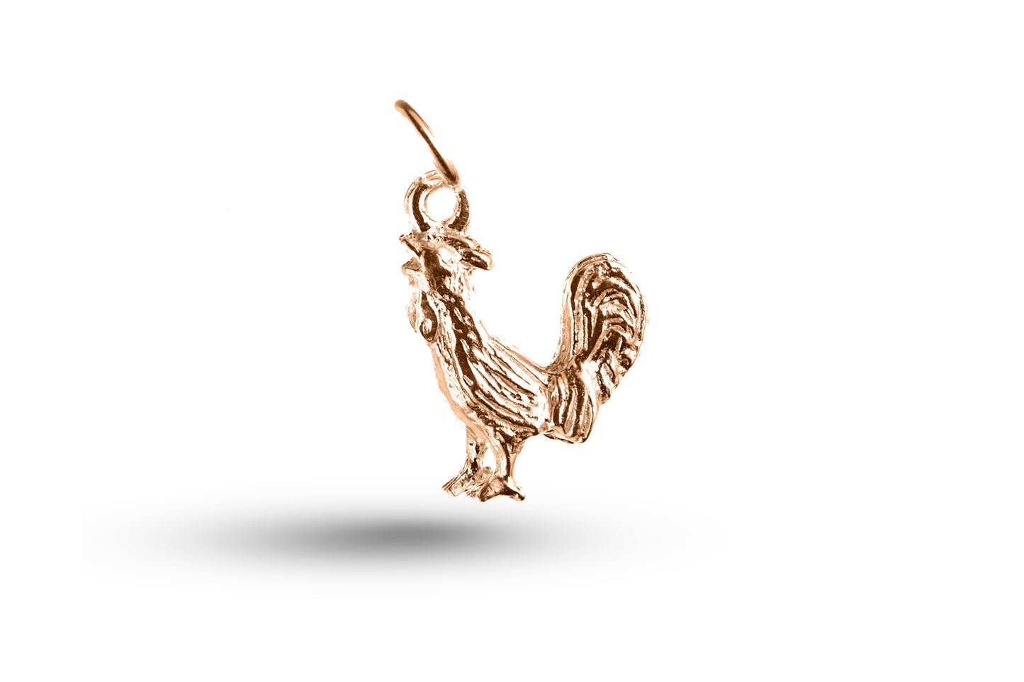 Rose gold Cockerel charm.