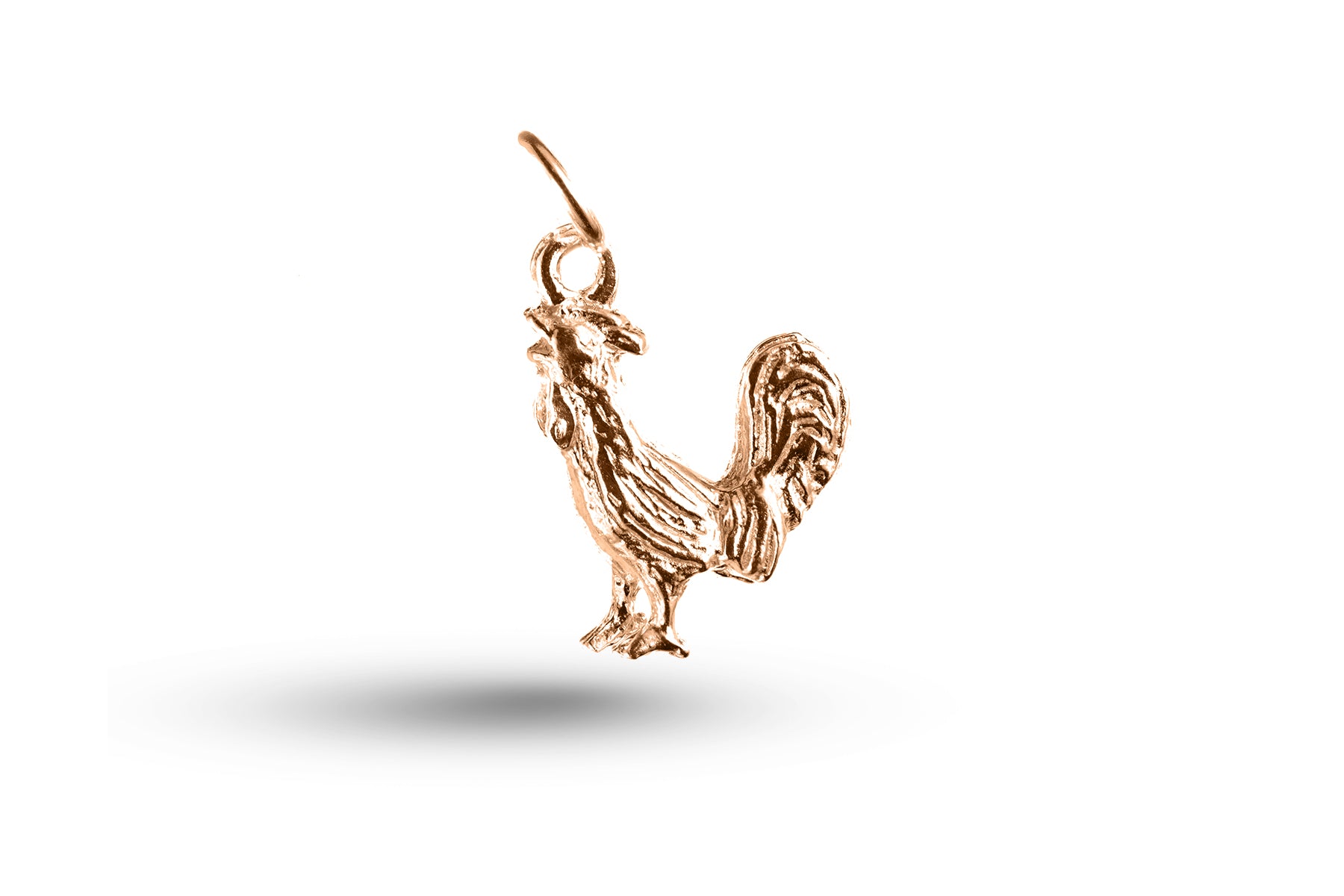 Rose gold Cockerel charm.