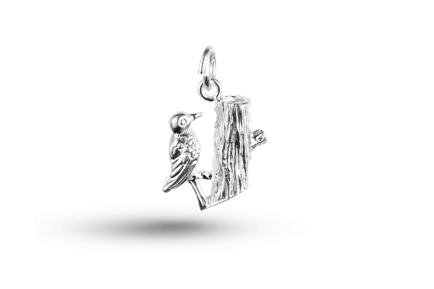 White gold Wood Pecker charm.