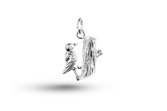 White gold Wood Pecker charm.