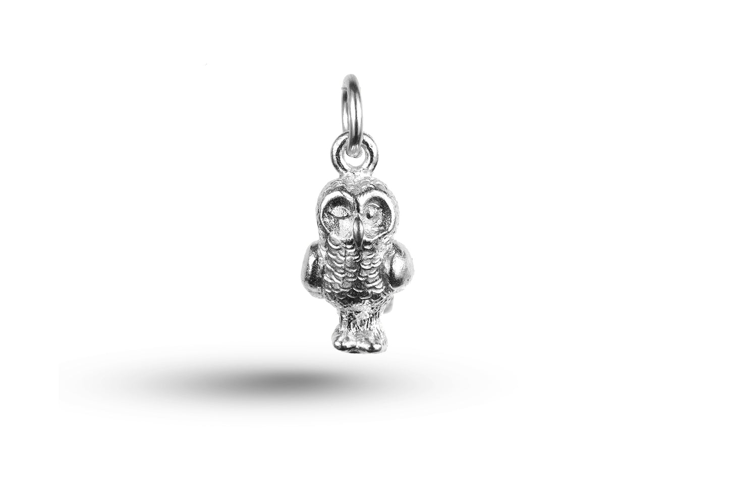 White gold Standing Owl charm.