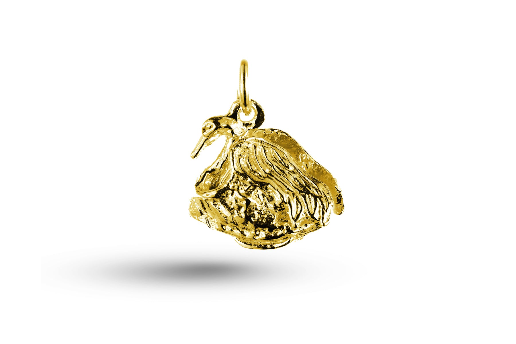 Yellow gold Floating Swan charm.