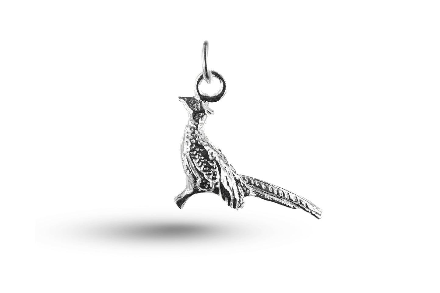 White gold Pheasant charm.