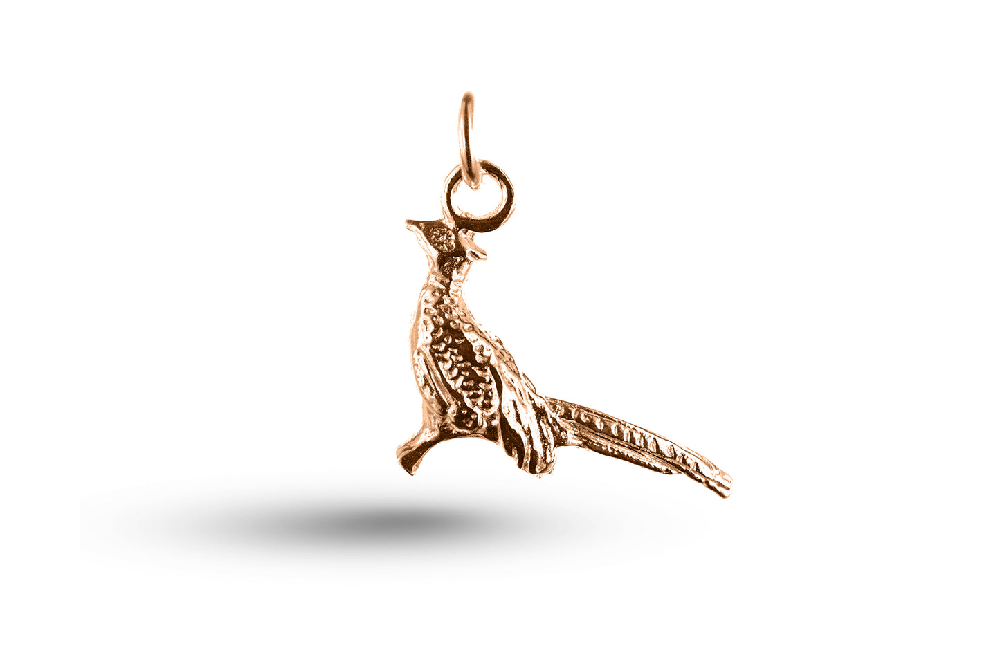 Rose gold Pheasant charm.