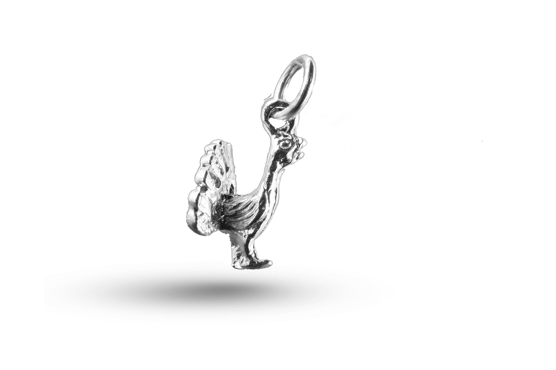 White gold Peacock charm.