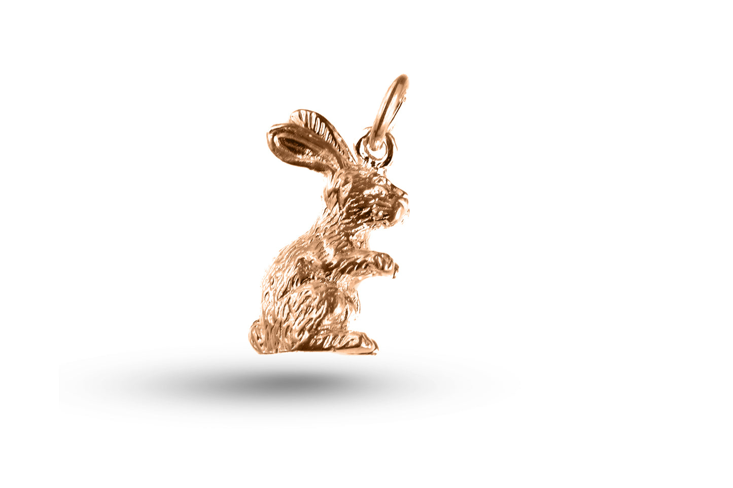 Luxury rose gold alert rabbit charm.