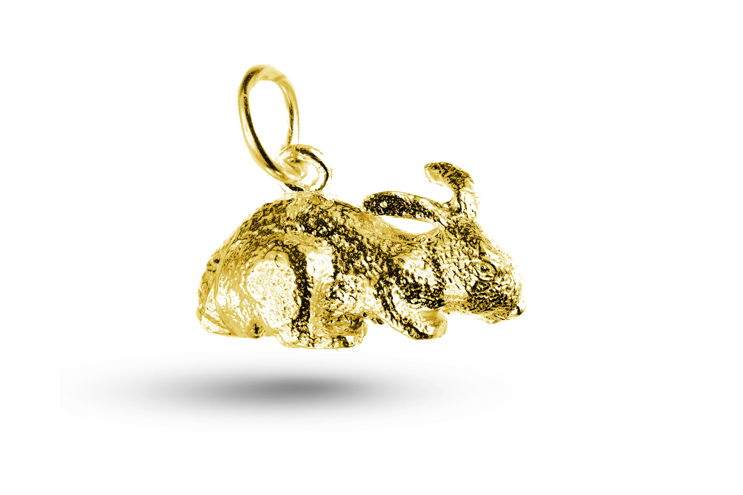 Yellow gold Grazing Rabbit charm.