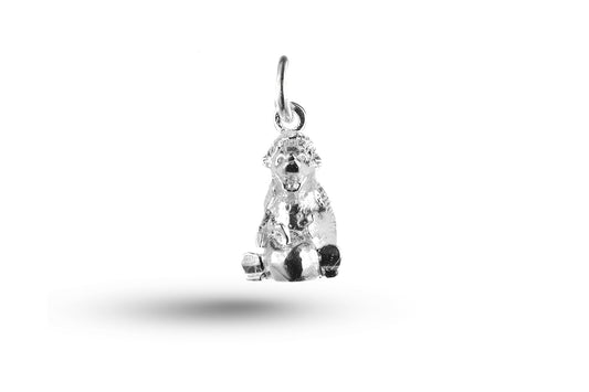 White gold Hedgehog and Apple charm.