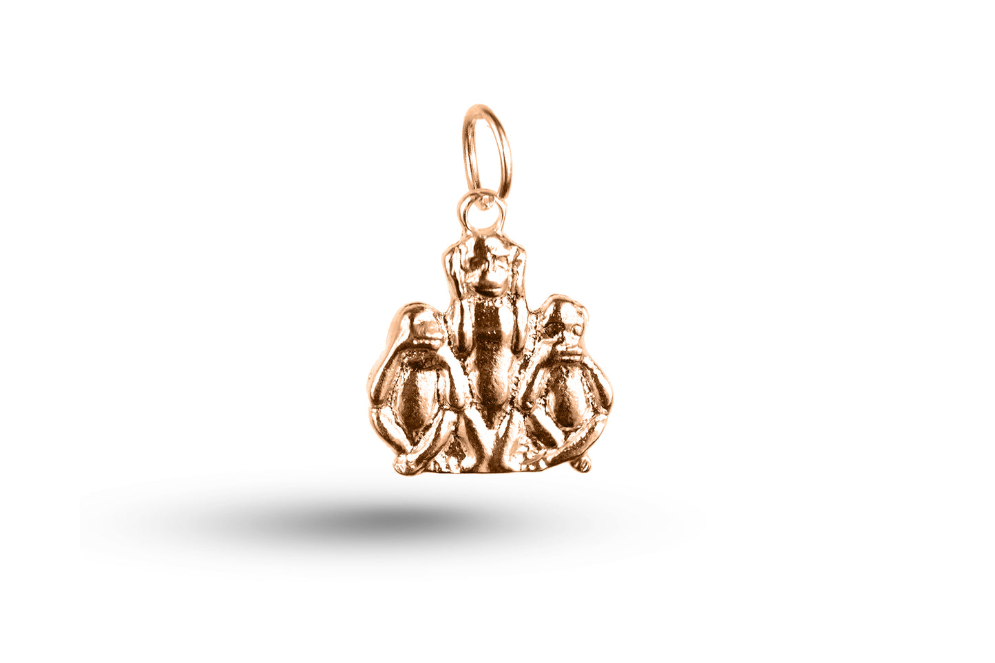 Rose gold Three Wise Monkeys charm.