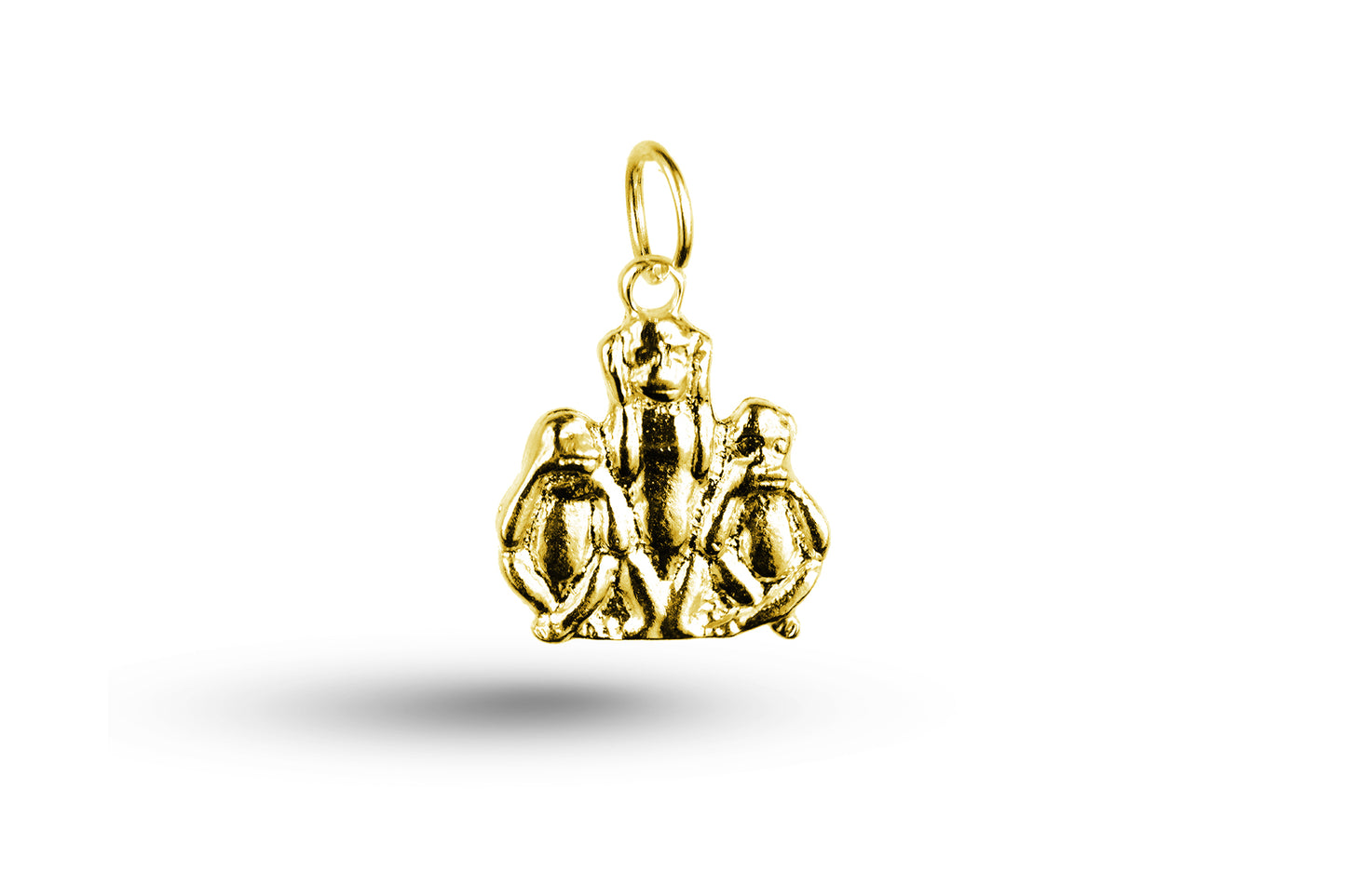 Yellow gold Three Wise Monkeys charm.