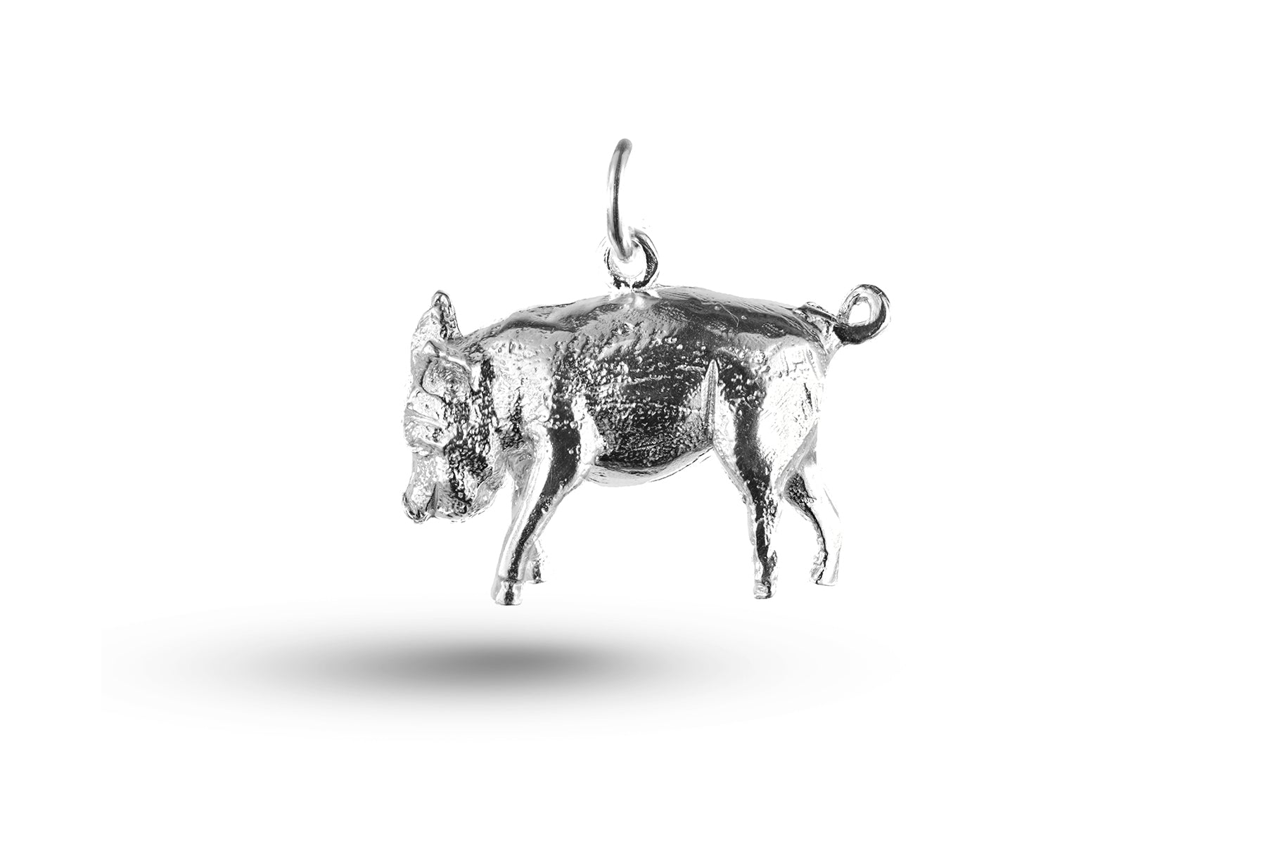White gold Snuffling Pig charm.