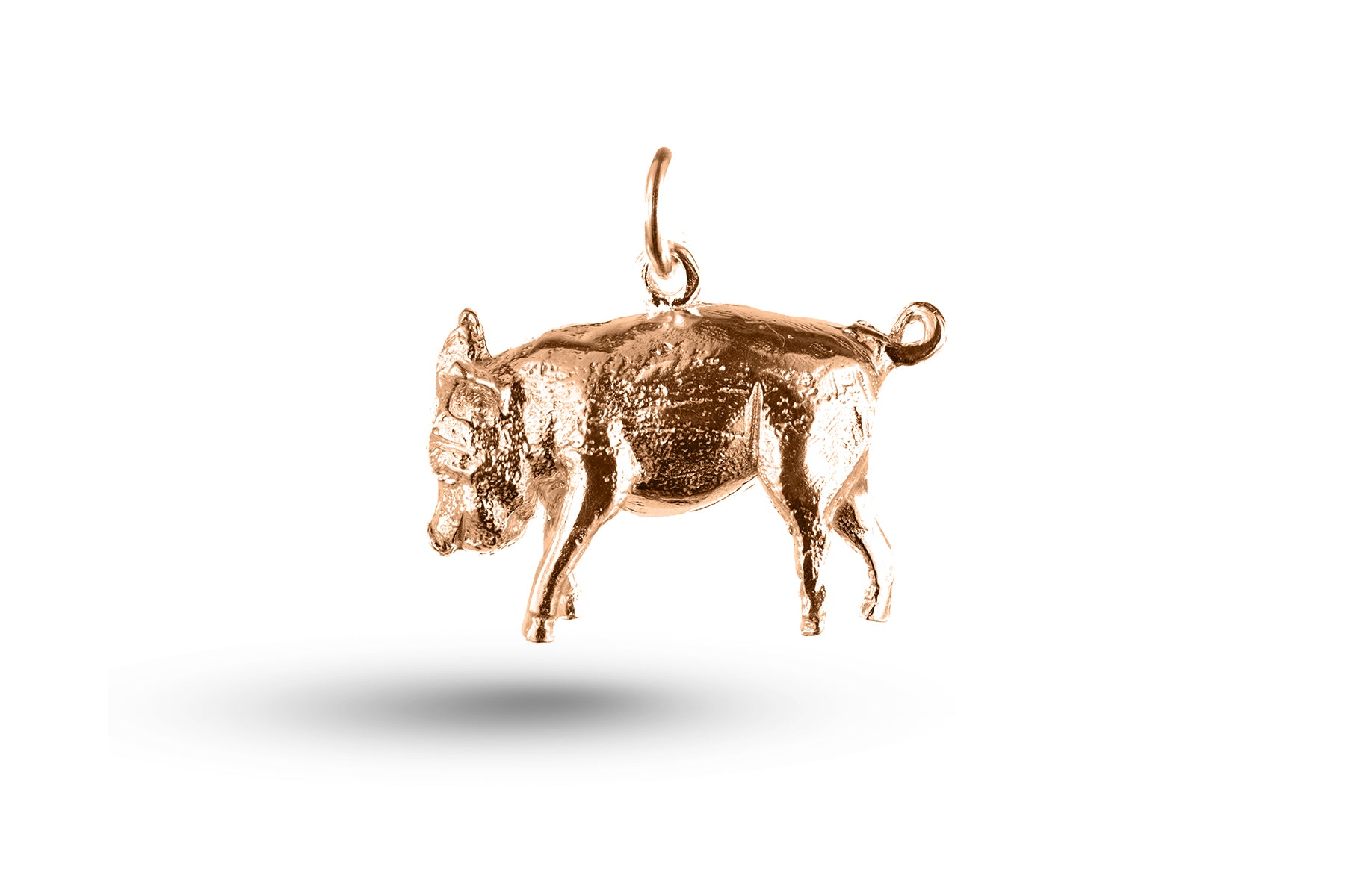 Rose gold Snuffling Pig charm.