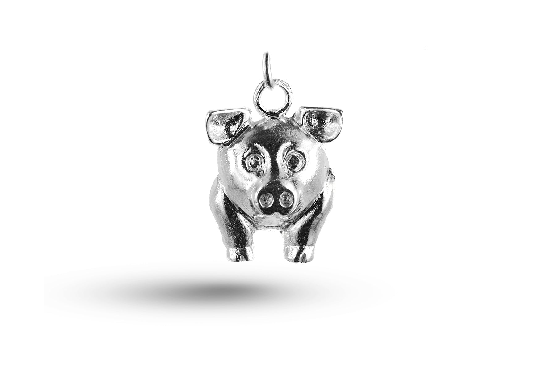 White gold Pinky Pig charm.