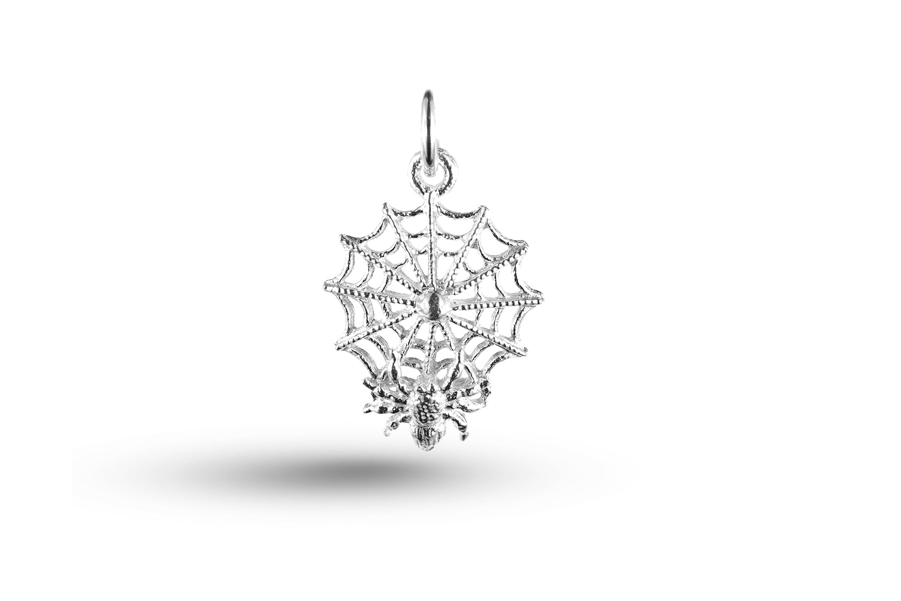 White gold Spider on Web charm.