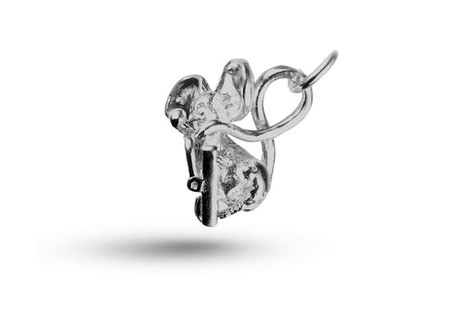 White gold Mouse with Mousetrap charm.