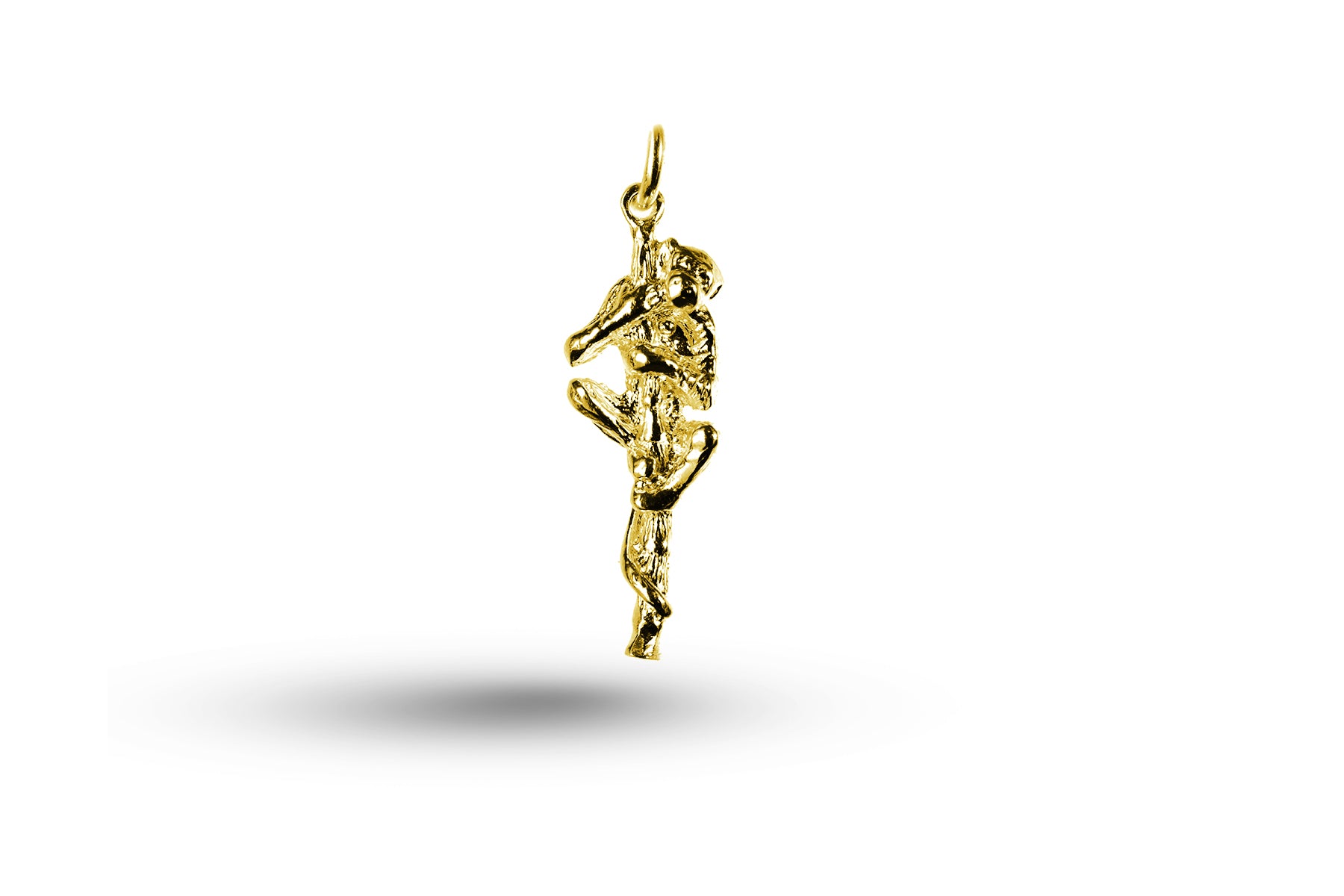 Yellow gold Monkey Climbing charm.