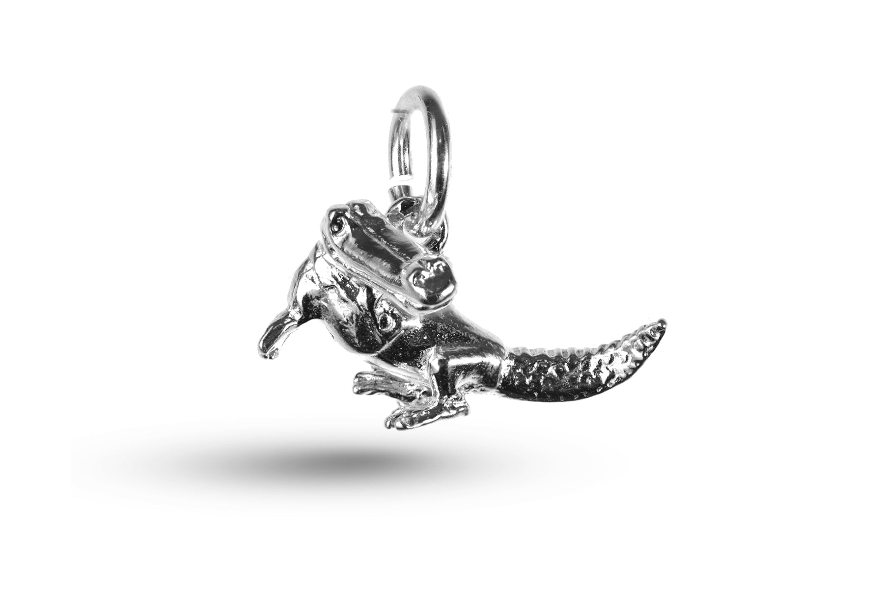 White gold Smiling Crocodile charm.