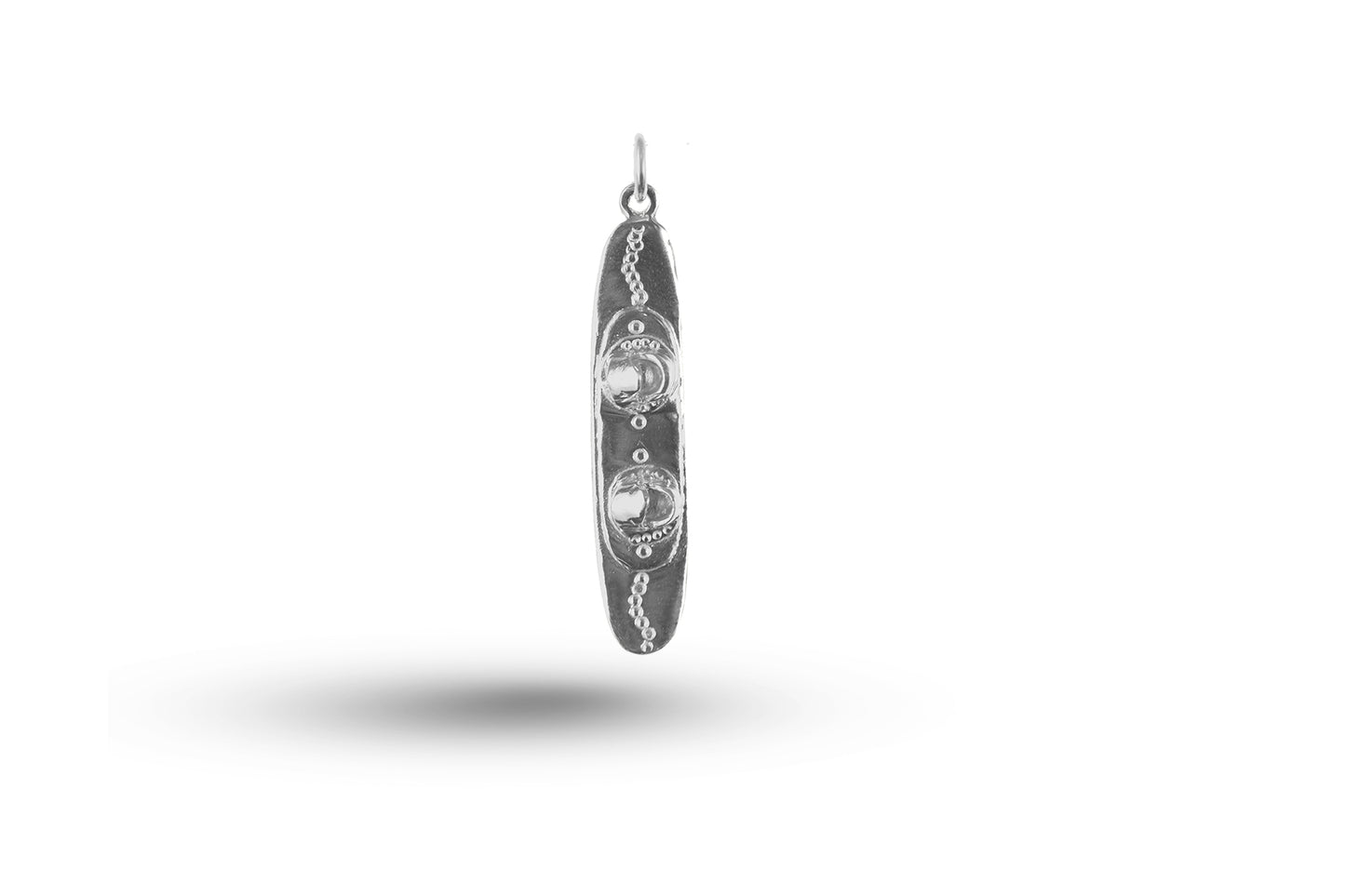 White gold Snowboard charm.