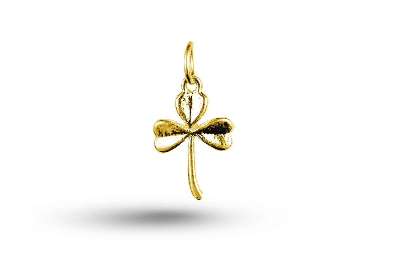Yellow gold Simple Shamrock charm.