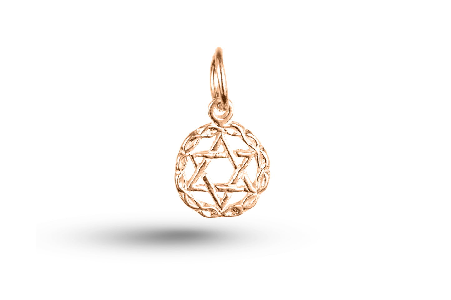 Rose gold Star of David in Circle charm.