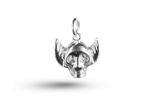 White gold Winged Skull charm.