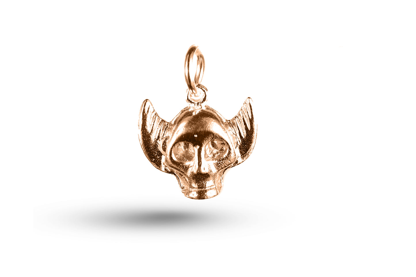Rose gold Winged Skull charm.
