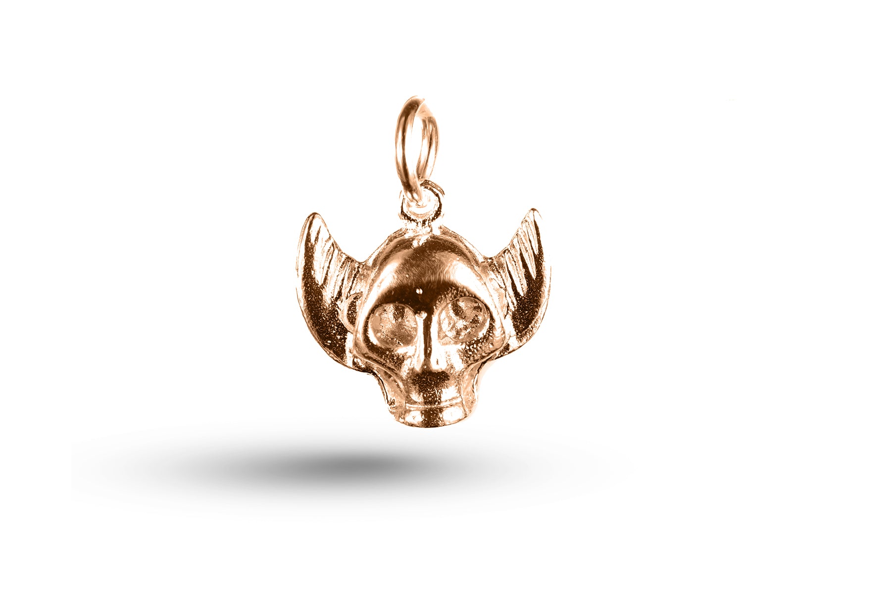 Rose gold Winged Skull charm.