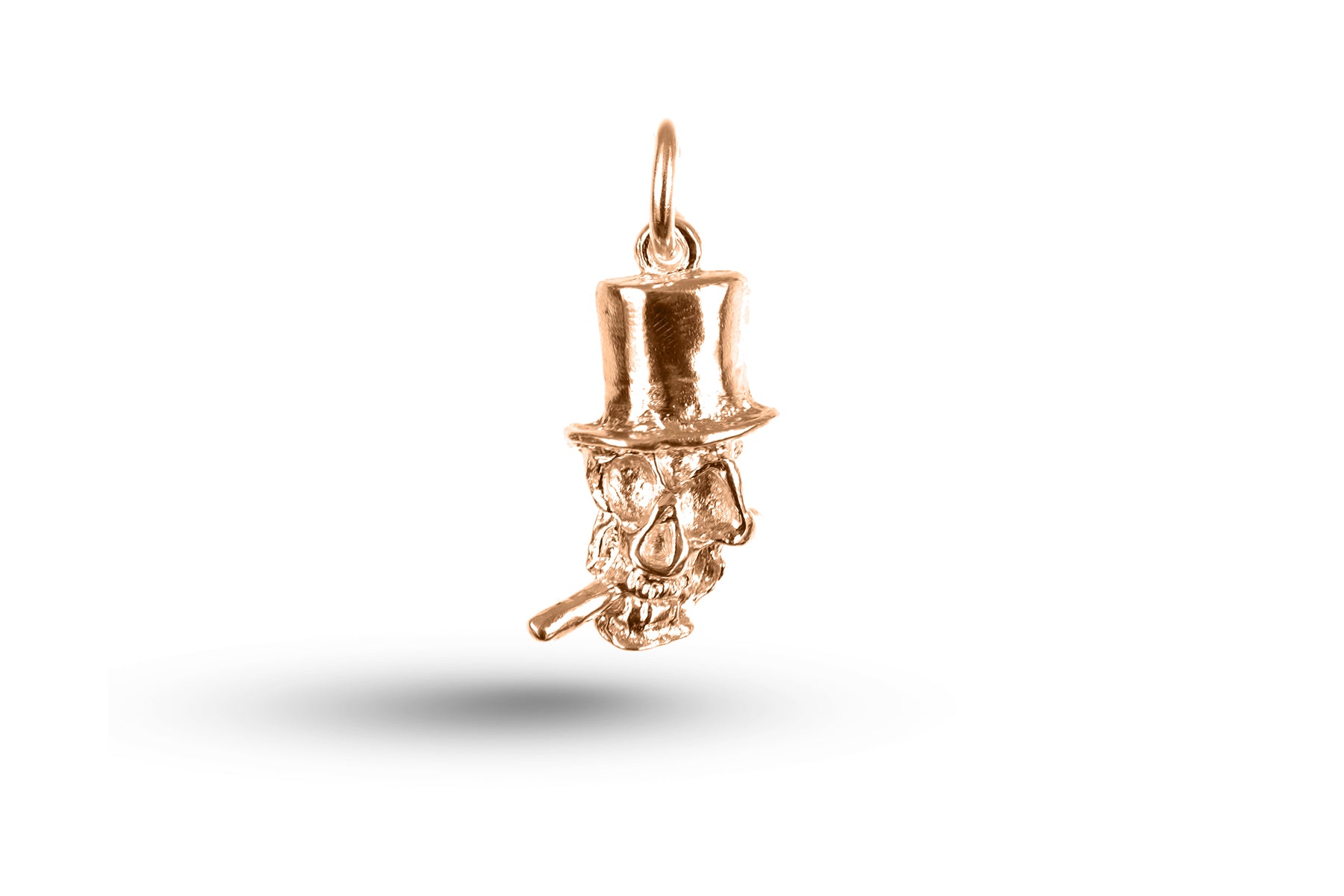 Rose gold Skull with Top Hat charm.